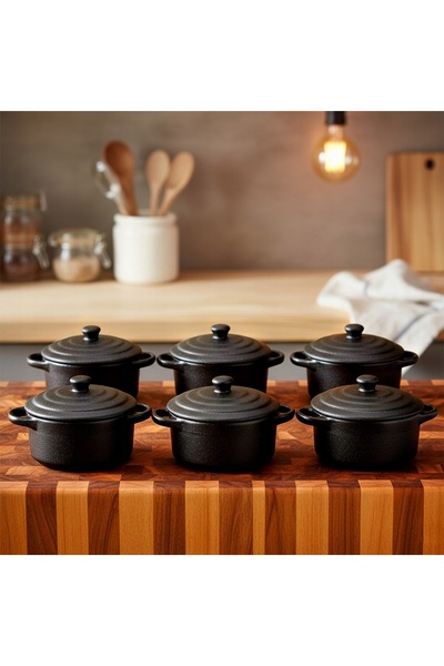 Vilde 6x VAS DE CASSEROLE vas rezistent la căldură cupă kokilka capac 150ml