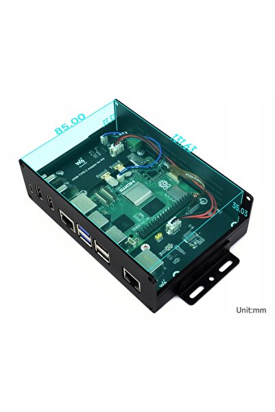 NO BRAND Carcasă din aluminiu pentru Raspberry Pi 5, 4 x USB3.2, 2x HDMI mare...