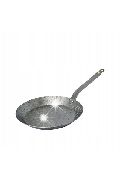 De Buyer Tigaie minerală B Carbone rotundă 28 cm din oțel carbon, Franța