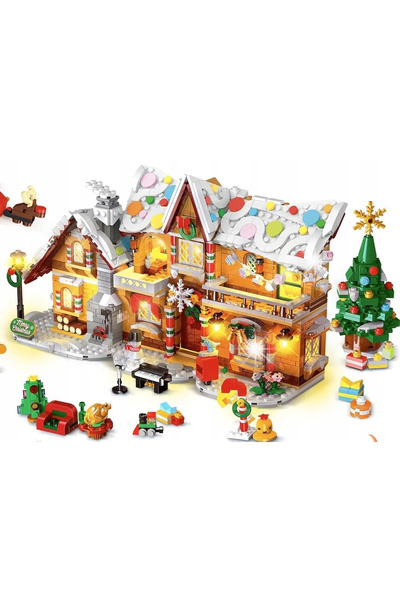 HOGOKIDS CĂRĂCIUNI DE CONSTRUIT CU LED, CĂsuțĂ, BRAD, PREDAȘĂ DE CRĂCIUN, 145...