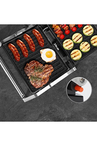AIGOSTAR Grill electric, aparat de copt, pliabil, prăjitor de sandwich-uri, p...