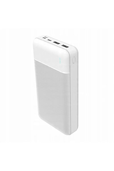 Platinet Baterie externă 20000mAh 2xUSB USB-C Textură acumulator alb