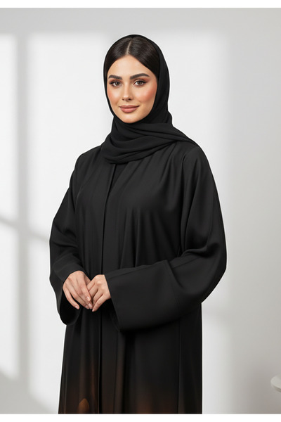 Nukhbaa Elegant Black and Gold Floral Print Abaya-852
