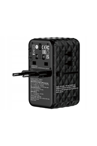 Verbatim Adaptor de călătorie UTA-10 USB-A 3 x USB-C PD QC 4+ (Global)