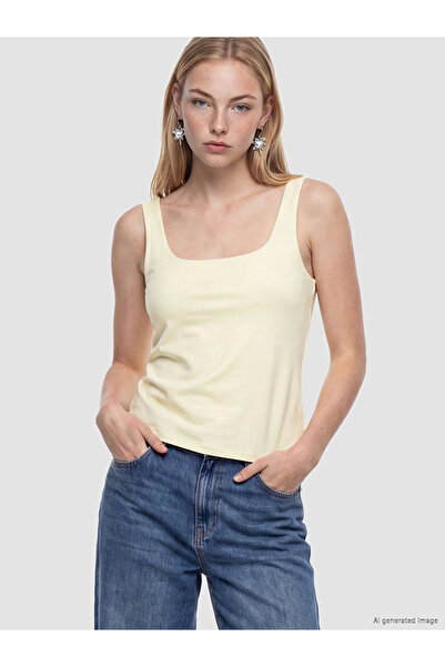 LC Waikiki Yellow Square Collar Women's Tank Top