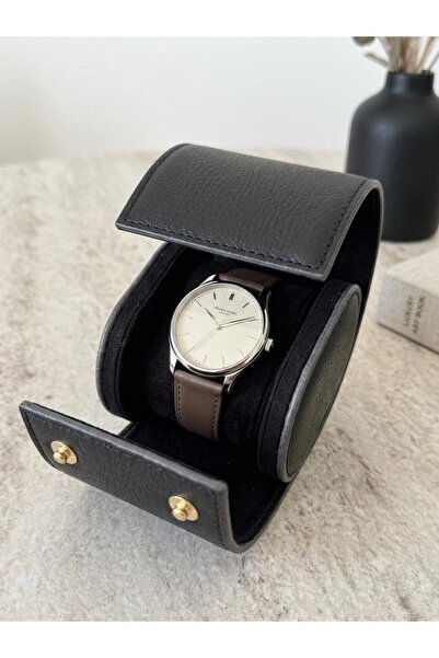 zyc Single Snap Leather Roll Watch Protection Case Watch Box Size 9.5X7X7 cm