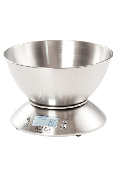 adler Cântar de bucătărie cu bol din oțel inoxidabil 5 kg
