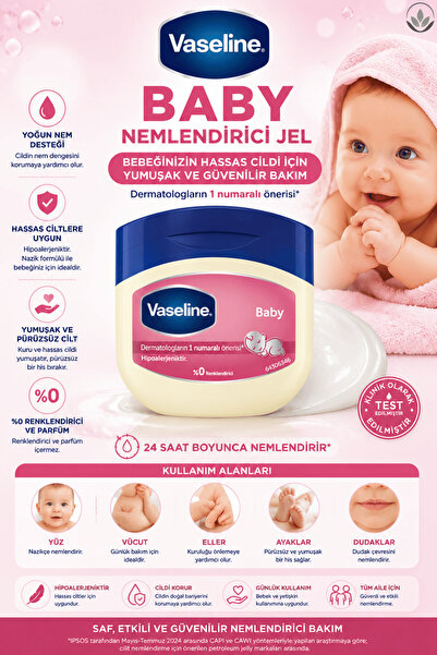 Vaseline Baby Nemlendirici Jel 100 ml | Hassas Ciltler İçin Yoğun Nemlendiric...