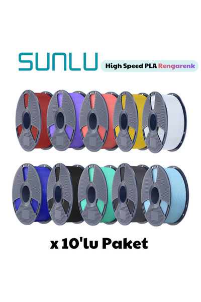 Sunlu High Speed PLA Filament Rengarek 1.75mm 1kg (10 Adet)