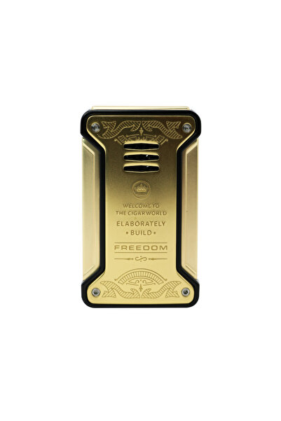 Jifeng Cigar Lighter Torch Gas Refillable Windproof Lighter Jet Flame Gold