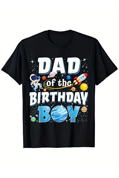 Ekim11 Dad of the Boy Astronaut Space T-Shirt - Fun Planet Rocket Design, Bla...