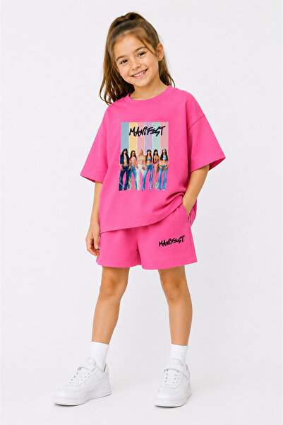 fasardi Manifest Girls M6Nifestgirls Printed Oversize 100% Cotton T-Shirt Sho...