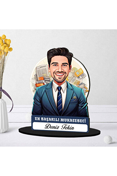 hediyemen Kişiye Özel Erkek Muhasebeciye Hediye Karikatürlü Biblo