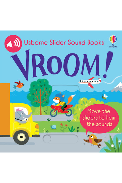 Usborne Интерактивна книга със звуци и плъзгащи се елементи, Врум!,