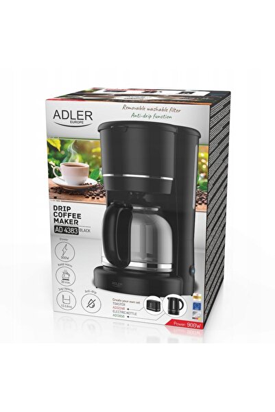 adler Espressor de 1.5L pentru cafea măcinată, pentru acasă și birou