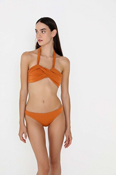 Rue Studio Drapeli Turuncu Bikini Üstü