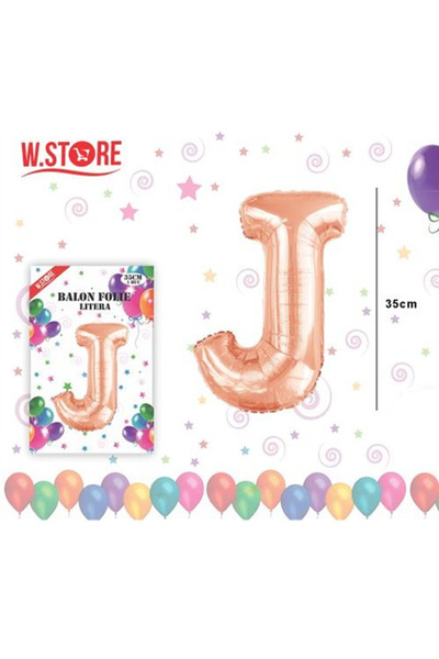 Re Balon folie literă A-Z roz auriu, înălțime 35 cm, autoetanșabil, decor pet...