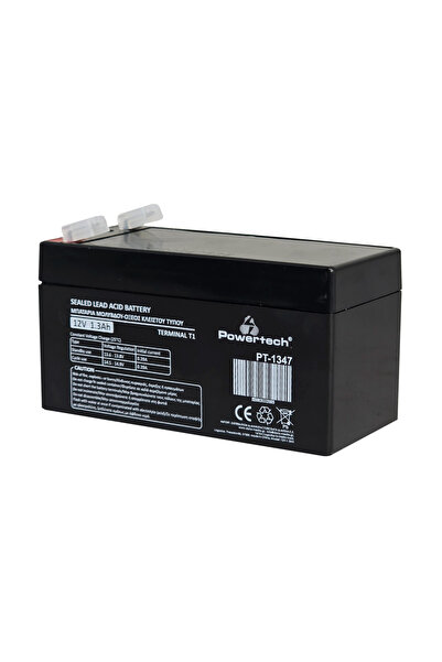 POWERTECH μπαταρία μολύβδου PT-1347, 12V 1.3Ah, T1