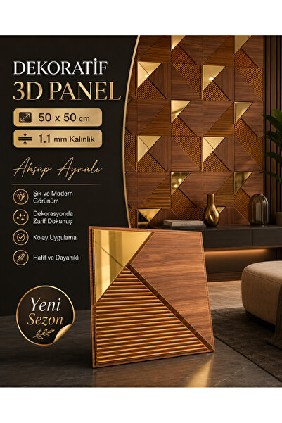 CraftWallDecor FİN AYNALI 3D DUVAR PANELİ BOYANABİLİR ( ÖLÇÜ : 50*50 cm / 4 a...