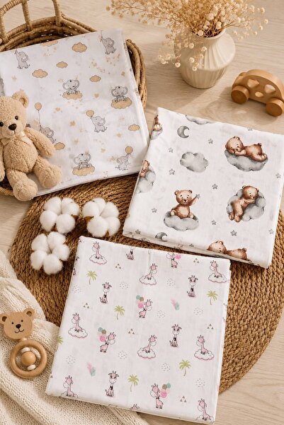 Pico Baby Çok Amaçlı Müslin Örtü /3'lü Set / %100 Pamuk / Oeko-teks Sertifika...