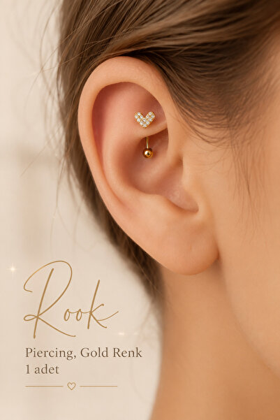 Sacce Scarves&Accessories Zirkon Taşlı Kalp Rook Piercing