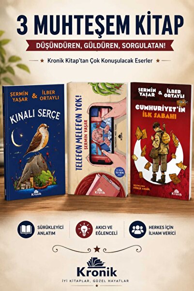 Kronik Kitap 3 Kitap. Kınalı Serçe + Cumhuriyet'in İlk Sabahı + Telefon Melef...