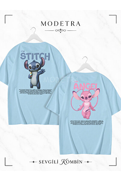 Modetra Women Men Angel Stitch Lilo Stitch Design Printed Back Printed Lover ...