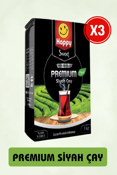 Happy Premıum Siyah Çay 1 Kg x 3 Adet
