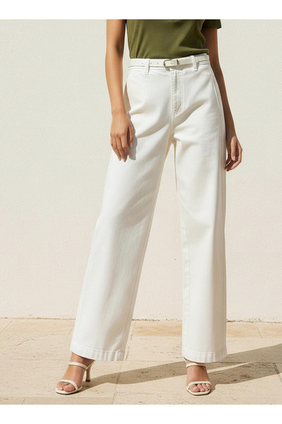 DNM Straight Fit Mid-Rise Jeans with Belt Cotton