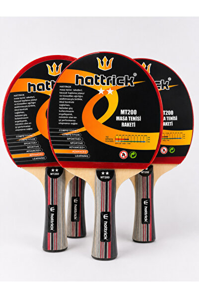Hattrick MT200 2 YILDIZ 4 ADET MASA TENİSİ RAKETİ SETİ