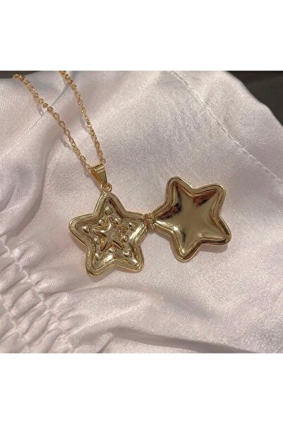 Heda Jewelry قلادة ماجيك ستار - قلادة تذكارية بغطاء قابل للفتح مزينة بالنجوم