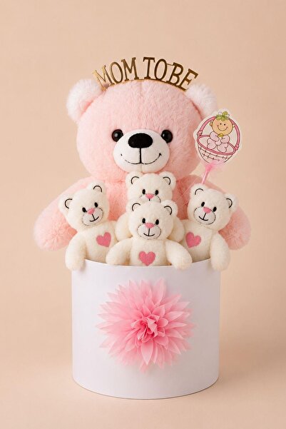 Solemia Mom to Be Written Crowned Plush Teddy Bear Gift Box – Gift for Mother...