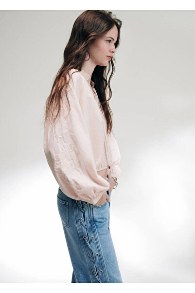 Mango Teen Puffed-sleeve blouse with embroidery