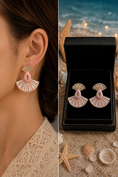 PULİNİN DÜKKANI Colorful Flower Figured Hoop Earrings – Elegant Women's Earri...