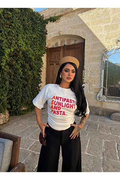 kırmızı butiks White Summer Corset T-Shirt
