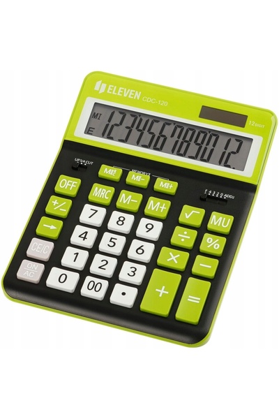 NO BRAND Calculator ELEVEN CDC120BKGN Alimentare cu baterie si solara, 4 memorii