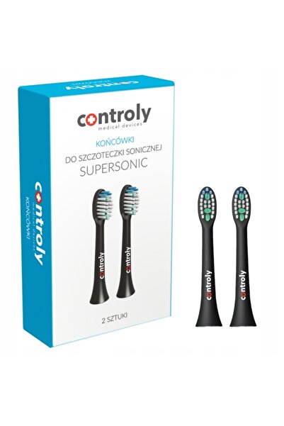 NO BRAND Capete de periuță CONTROLY Supersonic, negre, dure (2 bucăți)