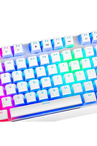 NO BRAND Tastatură MODECOM Volcano Lanparty RGB albă