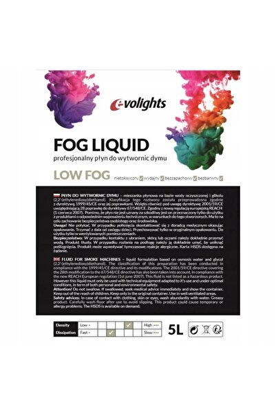 EVOLIGHTS Lichid pentru generatoare de fum Low Fog 5 l