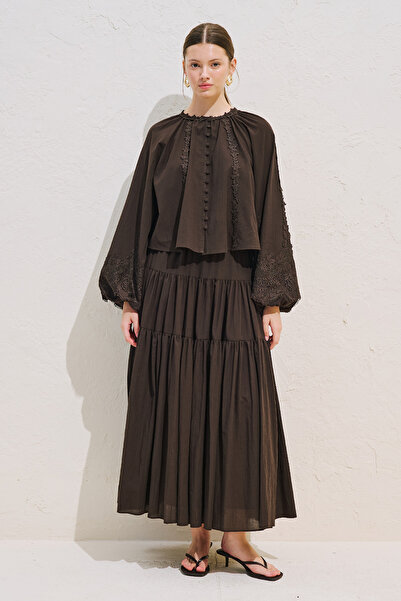 Manuka Kolu Lace Volume Shirt Brown