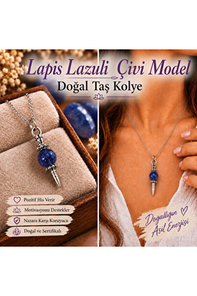 best bioenerji taş terapi Lapis Lazuli Nail Model Natural Stone Pendant Certi...