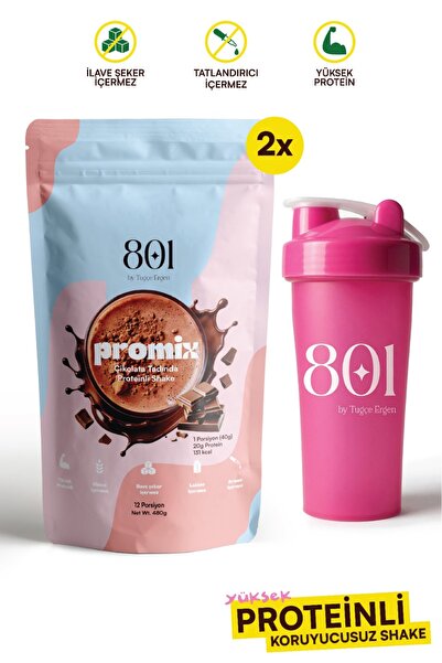 801 Promix Yüksek Proteinli Öğün Tozu-2'li- Shaker Hediyeli