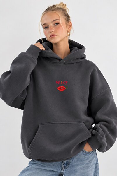 The Champ Clothing Women's Oversize Sweatshirt Hoodie Spicy Mood Smoked – Hoo...