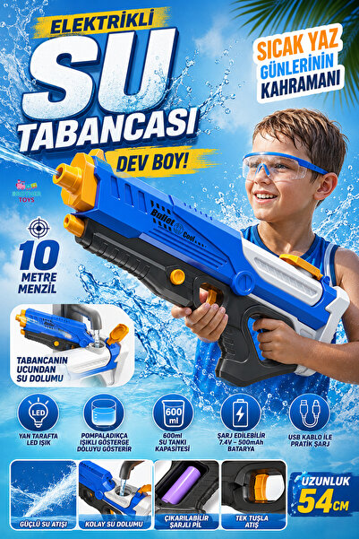 Brother Toys Büyük Boy Otomatik Atış Yapan Elektrikli 10 Metre Menzil Su Taba...