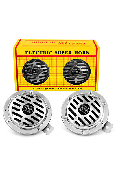 Mega Oto Market Universal 12V Süper Tone Hella Tip Korna Seti 430Hz / 320Hz Ç...