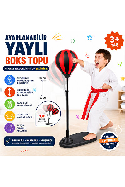 Shoplandu Çocuklar için Ayarlanabilir Yaylı Boks Topu Refleks Geliştirici Bok...