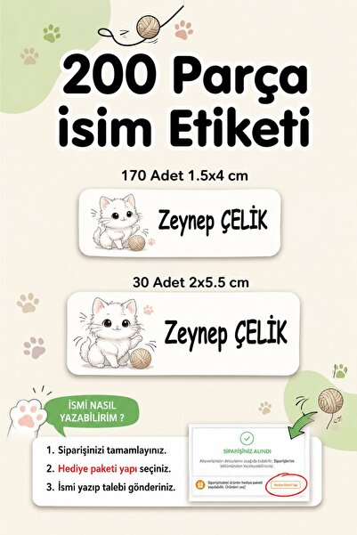 Piksel Grafik Okul Etiketi Kalem Defter isimli Etiket Isim Yazılabilen Seciml...