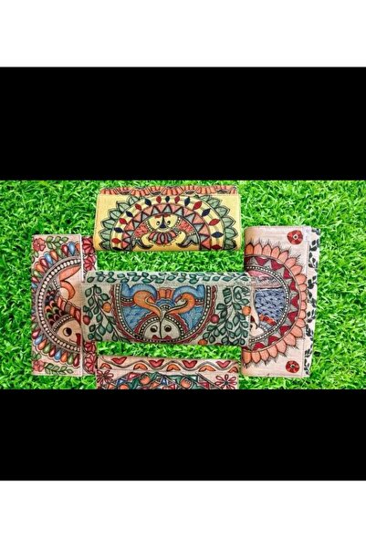 Kanyaka Indian Madhubani-Painting Khadi-Cotton Hand clutch