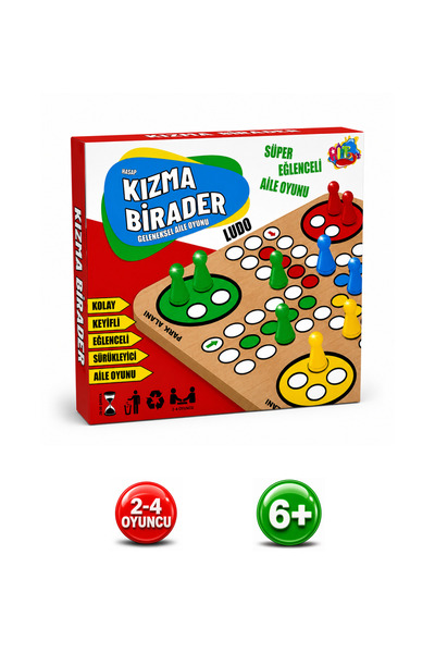 ALAY Ticaret Wooden Ludo Traditional Family Game
