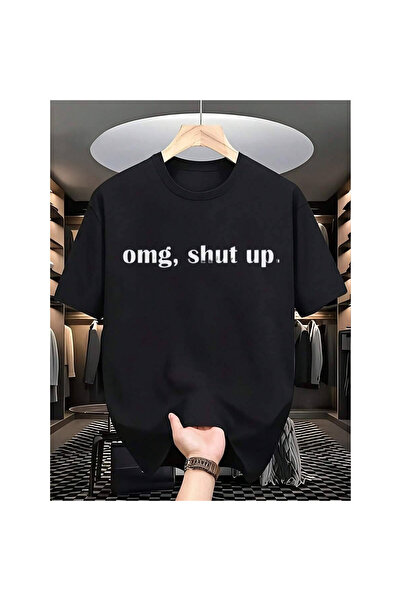 799 Men'S Funny Omg Shut Up Graphic T-Shirt| Bold White Text Print Tee, Soft ...